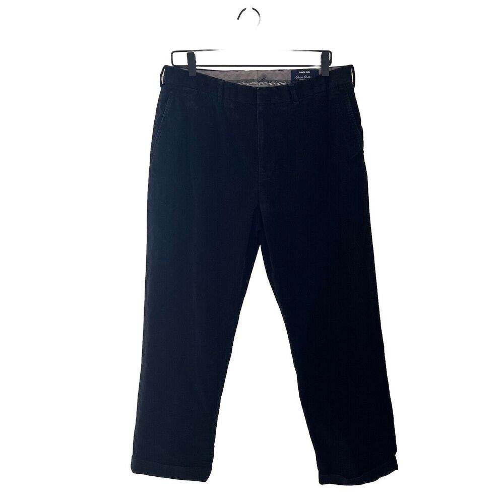 Lands End‎ Men's Corduroy Classic Pant Tapered Leg Size 33 Black
